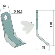Y-flail fra M.E.A.A.T. med 20,5 mm hul, ideel til kraftig brug.
