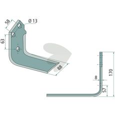 TM60190012 kniv, designet til at give overlegen skæreevne i traktorer.