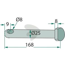 Bolt Mulag, TM60070451-147245 med længde på 168 mm til robust montering.