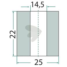 Bøsning flail Mulag, 25x25mm, ideel til traktormontage og reparation.