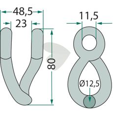 Mulag sjækel 48,5mm, pålidelig del til landbrugsredskaber og maskiner.