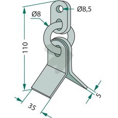 Y-flail med kæde Type GV, effektiv til brug i landbrug og konstruktion.