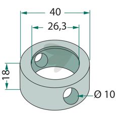 Klemring 26, 3x40x18, perfekt til at sikre bygge- og landbrugsudstyr.