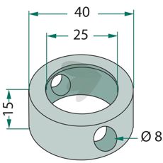 Klemring 25x40x15, sørger for stabil montering af maskindele i landbrugsmaskiner.