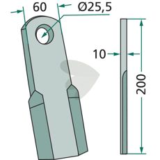 Retskåret kniv 6060002, et pålideligt valg til landbrugsmaskiner og vedligeholdelse.