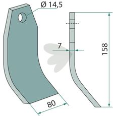 Slagkniv fra Nobili med 14,5 mm hul, optimeret til kraftfuld ydelse.
