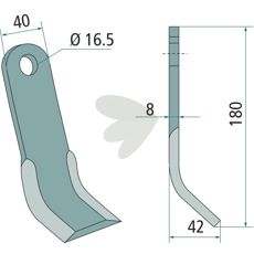 Y-slag Nobili 40X180mm med 16,5mm hul, ideel til at håndtere hårde opgaver.