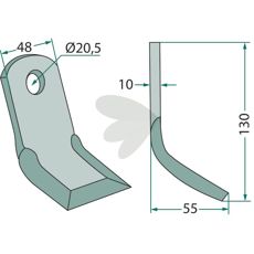 Y-slag til Nobili og Kuhn med 20,5mm hul, perfekt til professionel brug.