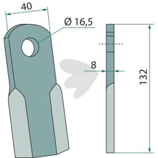 Kniv 8X16,5X40, udviklet til effektiv skæring og præcisionsarbejde.