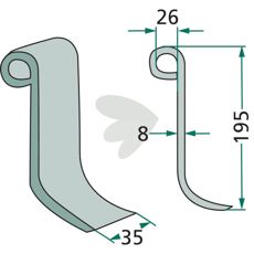 Slagkniv Perugini og Kuhn med 26 mm hul, ideel til effektiv skæring.