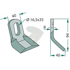 Y-flail Orsi 16,5X35mm, holdbar og effektiv til landbrugets behov.