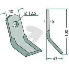 Palladino Y-flail med hul 12,5mm, perfekt til præcision og holdbarhed.