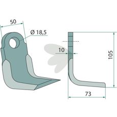 Vinkelkniv til præcisionsarbejde indenfor landbrug og byggeri, robust og holdbar.