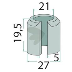 Spændebøsning, anvendes til at fastgøre komponenter i landbrugsmaskiner.