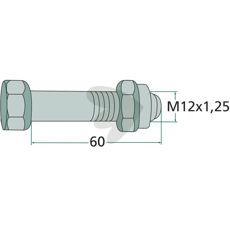 Skrue med møtrik M12, vigtig komponent for stabile konstruktioner.