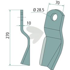 Slagkniv Fischer med hul 28,5mm, effektiv til skære- og klippearbejder.