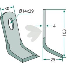 Y-hammer Peruzzo med hul 14x29mm, perfekt til at optimere arbejdsgangen.