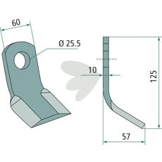 Y-hammer Quivogne, hul 25,5mm, for pålidelig ydeevne i landbrugsmaskiner.