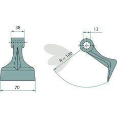 Hammerflage 38/70mm med 13mm hul, fremragende til forskellige installationsopgaver.