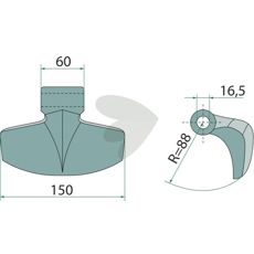 Hammerflage 16,5mm og 150mm, perfekt til lettere arbejdsopgaver.