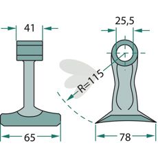 Hammerflage 41/65mm, har et 25,5mm hul, perfekt til forskellige applikationer.