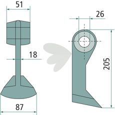 Hammerhakke 26mm 205mm, ideel til både hjem og industrielle anvendelser.