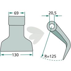 Hammerslag 20,5 mm 10024, perfekt til detaljeret arbejde inden for landbrug og byggeindustri.