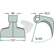 Hammerslag 16,5 mm AP-00891, ideel til detaljeret arbejde inden for landbrug og konstruktion.