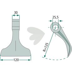 Alsidig hammerslag 30/130mm med 25,5mm hul, ideel til diverse applikationer.