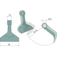 Hammerslag med 16,5 mm dimension og varenummer 19202652, for holdbarhed.