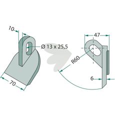 Hammerflange 10/70 mm uden hul, passer perfekt til mange applikationer.