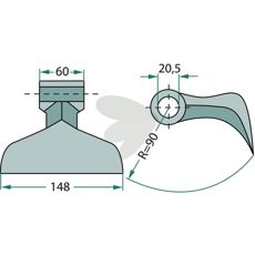 Hammerflange 20,5 mm M03400410R, højtydende og holdbar til markarbejde.