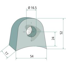 Beslag 54X52X17, ideel til tung maskinbespænding.