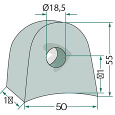 Beslag 55X50X18,5, perfekt til at styrke maskinbespændinger.