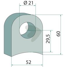 Beslag 52X60X21 til sikker montering af traktordele og tilbehør.