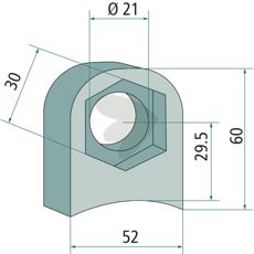 Beslag 60X52X21X30, perfekt til robuste fastgørelser af maskindele.