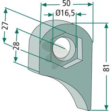 Beslag 81X50X16,5X28, ideelt til tunge maskindele.