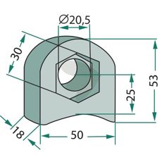 Beslag 50X53X20,5, en pålidelig del til traktorbeslag.