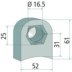 Beslag 61X52X16,5X31, giver sikkerhed og stabilitet ved brug.