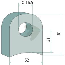 Beslag 52X61X31X16,5 til pålidelige fastgørelser af traktordele.