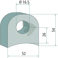 Beslag 52X54X26X16,5, perfekt til landbrugsudstyr og maskiner.