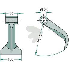 Hammer slag 26 mm 111190000, en vigtig reservedel til landbrugsmaskiner.