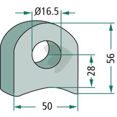 Beslag 28X56X50, fremragende til landbrugsudstyr og maskiner.