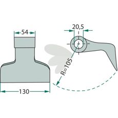 Hammer slag 20,5 mm, ideel til landbrugs- og maskinvedligeholdelse.