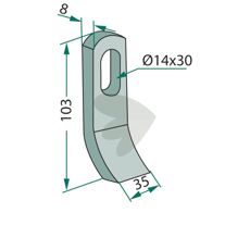 Slagkniv S.M.A. med 14X34mm hul, ideel til præcisionsarbejde.