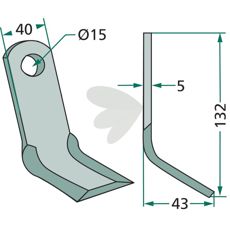 Y-slag Rousseau med 15mm hul, perfekt til Noremat og S.M.A. anvendelser.