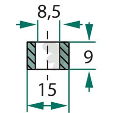 Skive 8,5x15x9mm, ideel til at sikre stabilitet i konstruktioner.