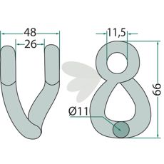 Schackel Ferri 48mm, perfekt til Noremat og Rousseau applikationer.