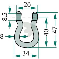 Rousseau schackel 26mm, perfekt til tunge landbrugsapplikationer.