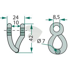 Rousseau schackel 24mm, pålidelig og holdbar til maskinbrug.